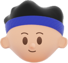 3D People Simple Young Boy with Head Band